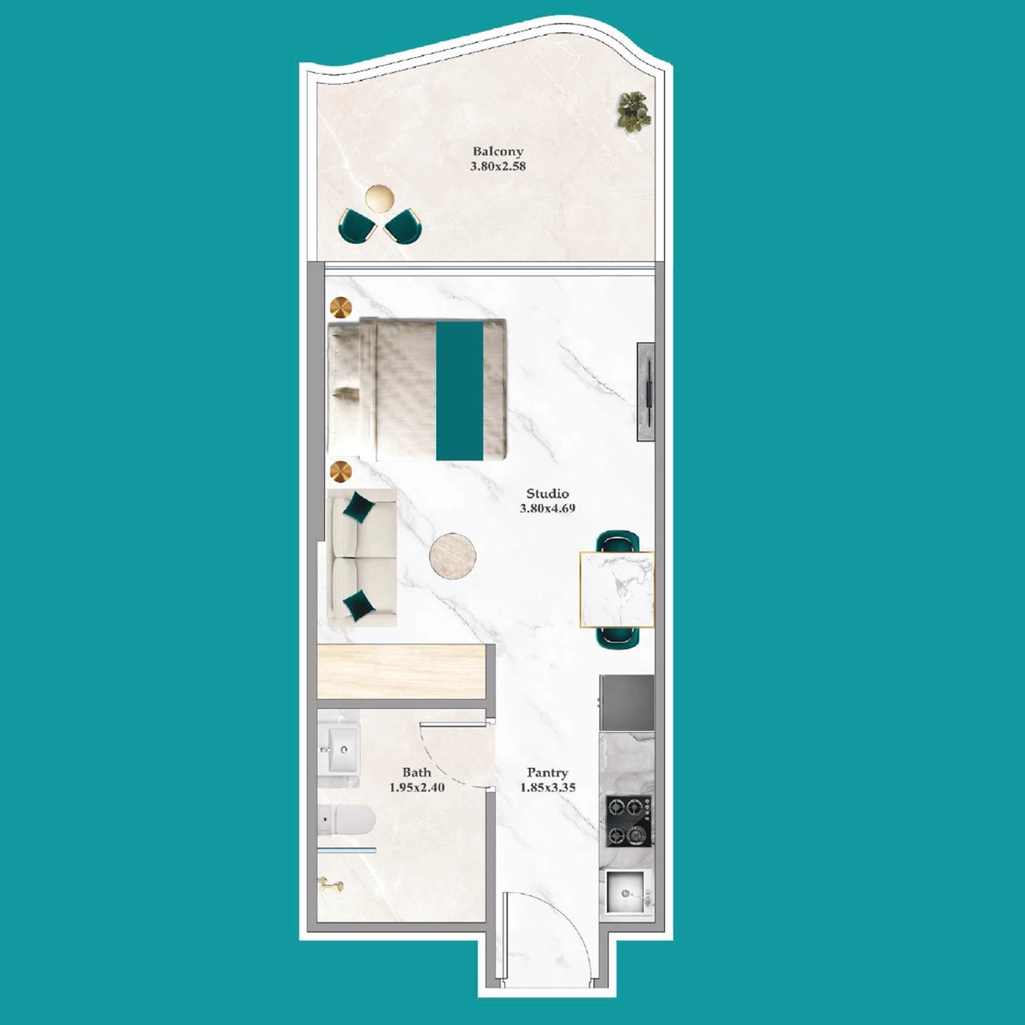 Studio / Flex Studio Floor Plan