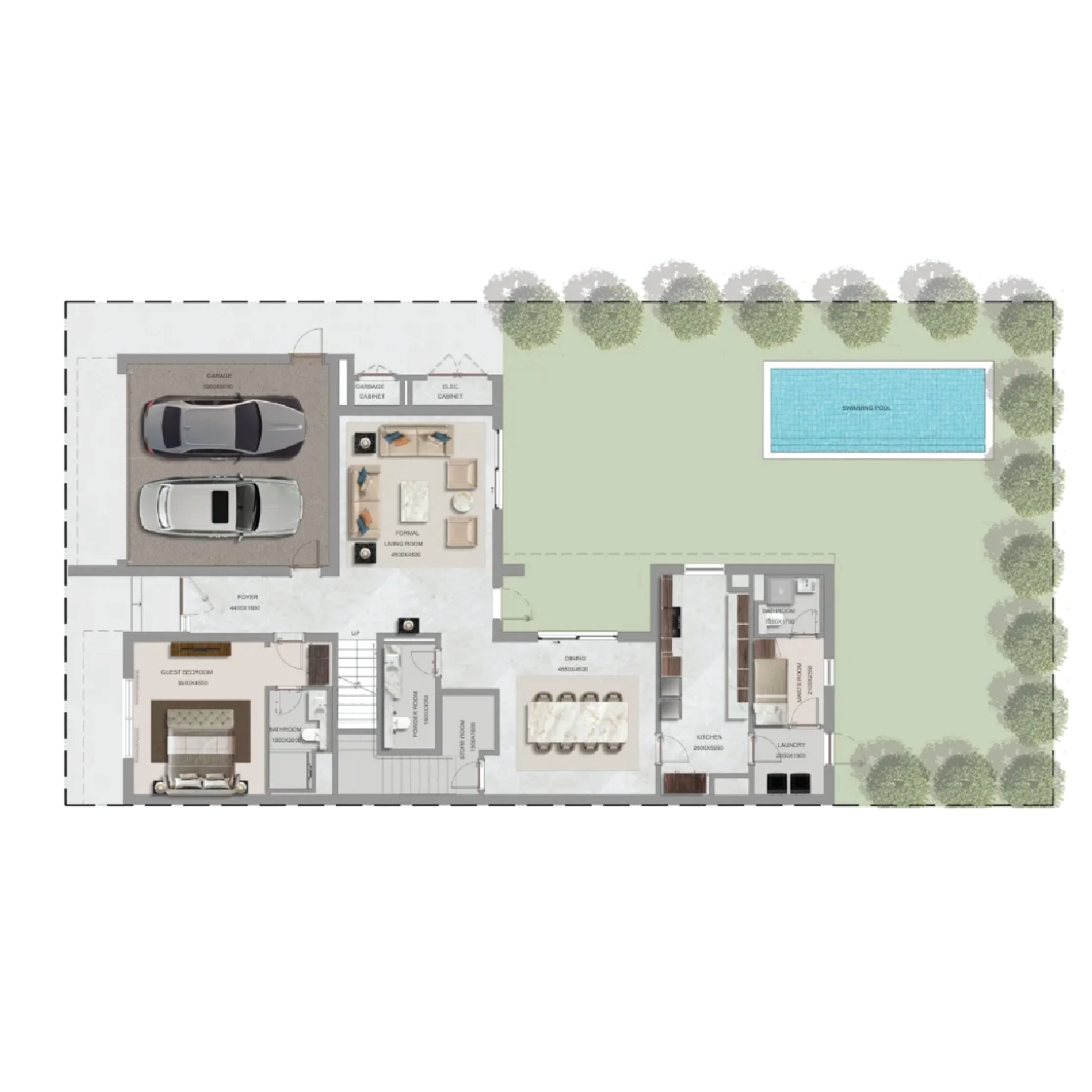 4 BR Townhouse Floor Plan